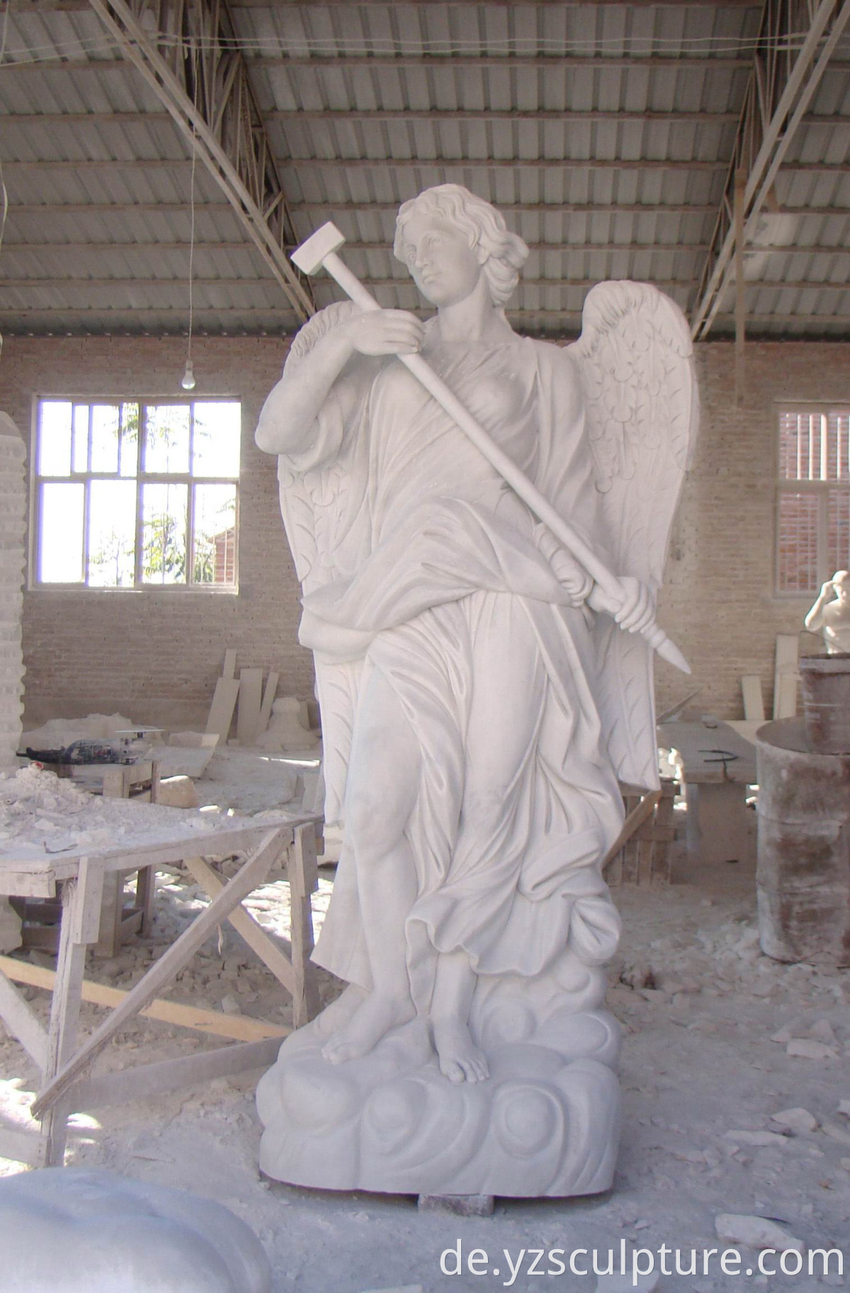 famous white marble angel 
